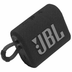 Black JBL GO 3 bluetooth speaker
