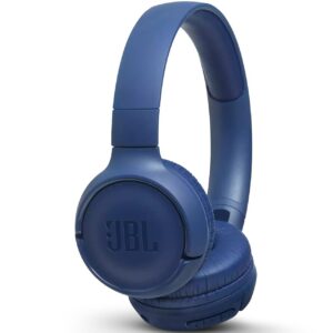 Blue JBL Tune 500bt headphones side view